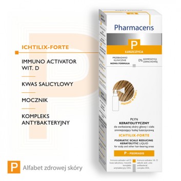 PHARMACERIS P ICHTILIX-FORTE Płyn keratolityczny do owłosionej skóry głowy i ciała - 125 ml - obrazek 3