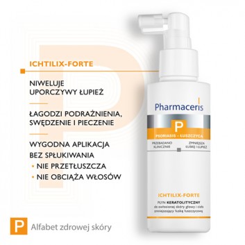 PHARMACERIS P ICHTILIX-FORTE Płyn keratolityczny do owłosionej skóry głowy i ciała - 125 ml - obrazek 4