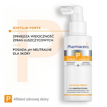 PHARMACERIS P ICHTILIX-FORTE Płyn keratolityczny do owłosionej skóry głowy i ciała - 125 ml - obrazek 5