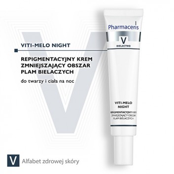 PHARMACERIS V VITI-MELO NIGHT Krem repigmentacyjny zmniejszający obszar plam bielaczych - 40 ml  - obrazek 2