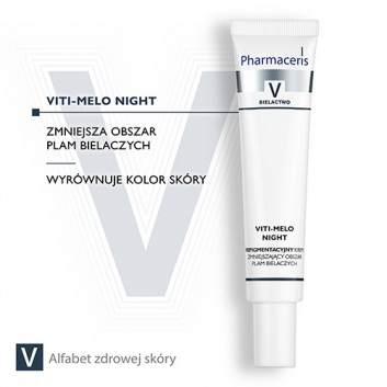 PHARMACERIS V VITI-MELO NIGHT Krem repigmentacyjny zmniejszający obszar plam bielaczych - 40 ml  - obrazek 5