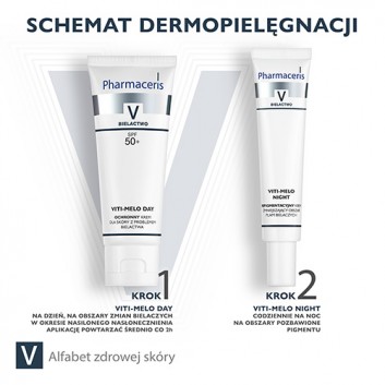 PHARMACERIS V VITI-MELO NIGHT Krem repigmentacyjny zmniejszający obszar plam bielaczych - 40 ml  - obrazek 6