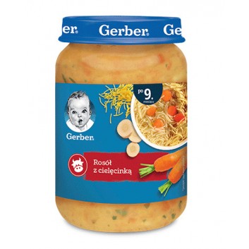 GERBER Zupka domowy rosołek z cielęcinką po 9 miesiącu - 190 g