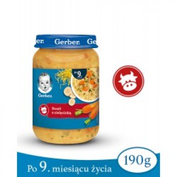 GERBER Zupka domowy rosołek z cielęcinką po 9 miesiącu - 190 g - obrazek 2