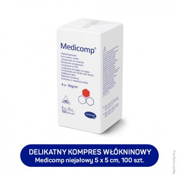 HARTMANN MEDICOMP Kompresy niejałowe 5 cm x 5 cm, 100 sztuk - obrazek 1 - Apteka internetowa Melissa