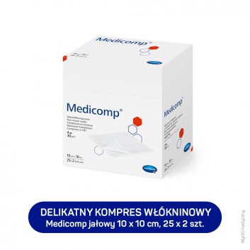 MEDICOMP Kompresy jałowe 10 cm x 10 cm, 50 sztuk - obrazek 1 - Apteka internetowa Melissa