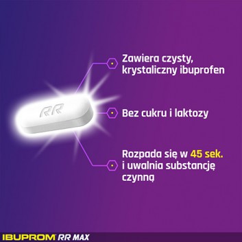 IBUPROM RR MAX  - 12 tabl. - na ostry ból - cena, opinie, wskazania - obrazek 5 - Apteka internetowa Melissa