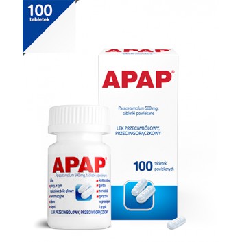 APAP - Paracetamol 500 mg - 100 tabl. - obrazek 1 - Apteka internetowa Melissa