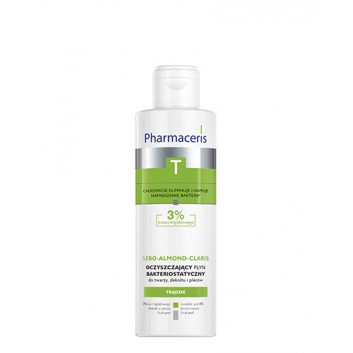Pharmaceris T Sebo-Almond-Claris, oczyszczający płyn bakteriostatyczny, 3% kwasu migdałowego, 190 ml