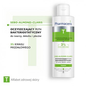 Pharmaceris T Sebo-Almond-Claris, oczyszczający płyn bakteriostatyczny, 3% kwasu migdałowego, 190 ml - obrazek 2