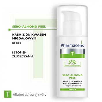 PHARMACERIS T SEBO-ALMOND PEEL  I STOPIEŃ ZŁUSZCZANIA 5% Krem peelingujący, 50 ml - obrazek 2
