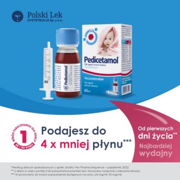 Pedicetamol, 100 mg/ml, roztwór doustny, 60 ml - obrazek 2