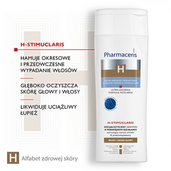 PHARMACERIS H STIMUCLARIS Szampon stymulujący wzrost włosów i przeciwłupieżowy - 250 ml - obrazek 4 - Apteka internetowa Melissa