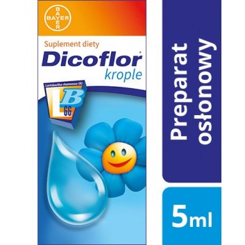 DICOFLOR Krople - 5 ml - probiotyk dla dzieci i niemowląt - cena, opinie, dawkowanie - obrazek 1 - Apteka internetowa Melissa