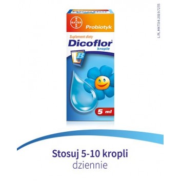DICOFLOR Krople - 5 ml - probiotyk dla dzieci i niemowląt - cena, opinie, dawkowanie - obrazek 9 - Apteka internetowa Melissa