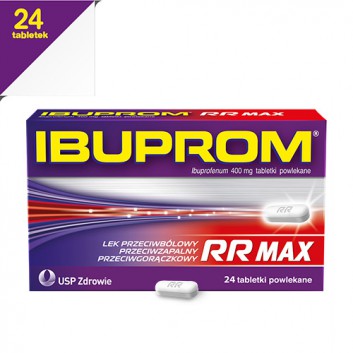 IBUPROM RR MAX - 24 tabl. - ostre bóle pooperacyjne, migrenowe - cena, opinie, stosowanie  - obrazek 1 - Apteka internetowa Melissa