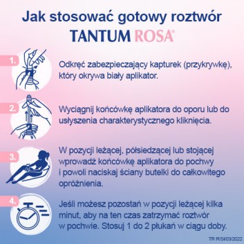 Tantum Rosa, 1 mg/ml, roztwór dopochwowy, 140 ml, 5 butelek - obrazek 4