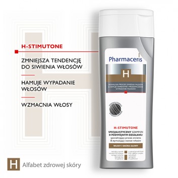 PHARMACERIS H STIMUTONE, szampon o podwójnym działaniu stymulacja wzrostu włosów i przeciw siwieniu, 250 ml - obrazek 4