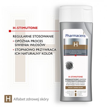 PHARMACERIS H STIMUTONE, szampon o podwójnym działaniu stymulacja wzrostu włosów i przeciw siwieniu, 250 ml - obrazek 5
