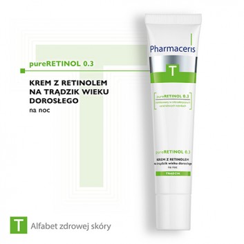 PHARMACERIS T PURERETINOL 0.3, krem z retinolem na trądzik wieku dorosłego na noc, 40 ml - obrazek 2