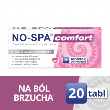 NO-SPA COMFORT 40 mg - 20 tabletek. Na ból brzucha, skurcze. - obrazek 1 - Apteka internetowa Melissa
