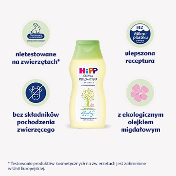 HIPP BABYSANFT Oliwka pielęgnacyjna od 1 dnia życia - 200 ml  - obrazek 3 - Apteka internetowa Melissa