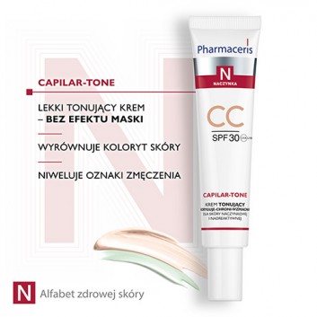 Pharmaceris N Capilar-Tone, krem tonujący CC, SPF 30, skóra naczynkowa i nadreaktywna, 40 ml - obrazek 5