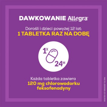 ALLEGRA 120 mg, na alergię i katar sienny 10 tabletek - obrazek 4 - Apteka internetowa Melissa