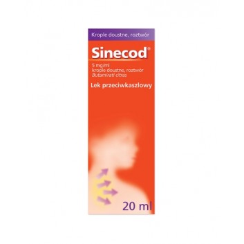 SINECOD Krople doustne na kaszel, 20 ml - obrazek 1 - Apteka internetowa Melissa