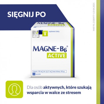 MAGNE-B6 ACTIVE 34 g - 20 szt. Magnez, kwas foliowy w saszetkach. - obrazek 3 - Apteka internetowa Melissa
