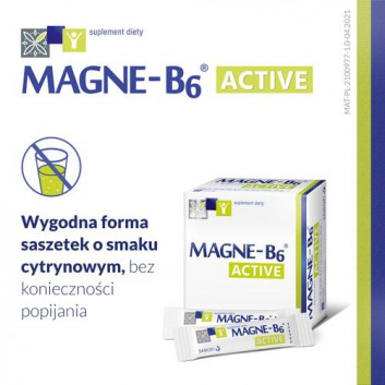 MAGNE-B6 ACTIVE 34 g - 20 szt. Magnez, kwas foliowy w saszetkach. - obrazek 4 - Apteka internetowa Melissa