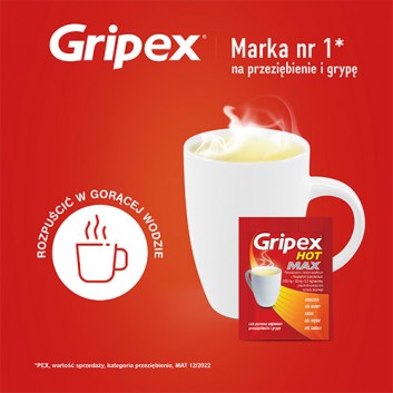 Gripex Hot Max, proszek do sporządzania roztworu doustnego, 8 saszetek - obrazek 3