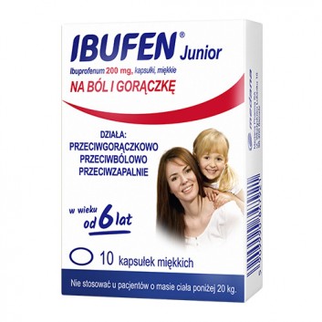 IBUFEN JUNIOR 200 mg, 10 kapsułek - obrazek 1 - Apteka internetowa Melissa