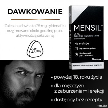 MENSIL 25mg - 2 tabl. Na problemy ze erekcją. - cena, opinie, właściwości - obrazek 4 - Apteka internetowa Melissa