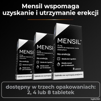 MENSIL 25mg - 2 tabl. Na problemy ze erekcją. - cena, opinie, właściwości - obrazek 5 - Apteka internetowa Melissa