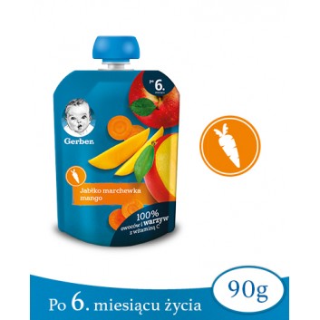 GERBER Deserek jabłko marchew mango tubka po 6 miesiącu - 90 g - obrazek 1 - Apteka internetowa Melissa