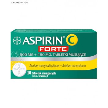 ASPIRIN C FORTE Tabletki musujące, 10 tabletek - obrazek 1 - Apteka internetowa Melissa