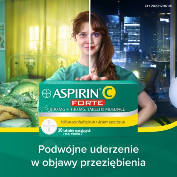 Aspirin C Forte, 800 mg + 480 mg, tabletki musujące, 10 sztuk - obrazek 2