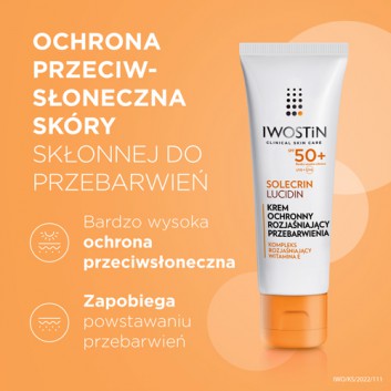 IWOSTIN SOLECRIN LUCIDIN Hipoalergiczny krem na przebarwienia do skóry wrażliwej SPF50+ - 50 ml - obrazek 3