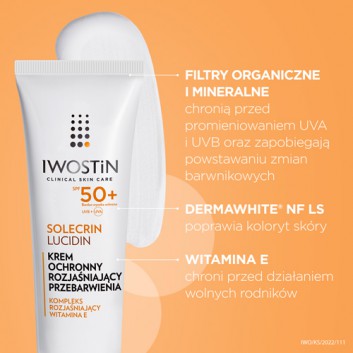 IWOSTIN SOLECRIN LUCIDIN Hipoalergiczny krem na przebarwienia do skóry wrażliwej SPF50+ - 50 ml - obrazek 5