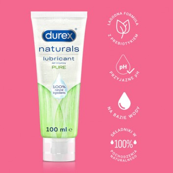 DUREX NATURAL Żel dla intymnej przyjemności 100% składników pochodzenia naturalnego, 100 ml - obrazek 2