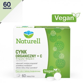 NATURELL Cynk organiczny + C - 60 tabl. - obrazek 1 - Apteka internetowa Melissa