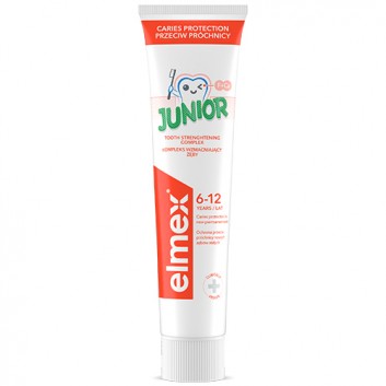Elmex Junior, pasta do zębów z aminofluorkiem, dla dzieci 6-12 lat, 75 ml