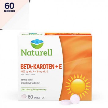 NATURELL Beta-karoten + E, 60 tabl. - obrazek 1 - Apteka internetowa Melissa