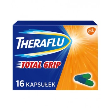THERAFLU TOTAL GRIP na objawy przeziębienia i grypy, 16 kaps.
