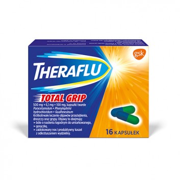 THERAFLU TOTAL GRIP na objawy przeziębienia i grypy, 16 kaps. - obrazek 2 - Apteka internetowa Melissa
