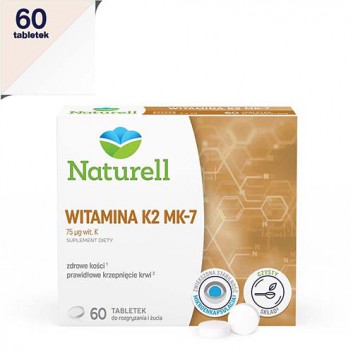 NATURELL Witamina K2 MK-7, 60 tabl. do ssania, cena, opinie, właściwości