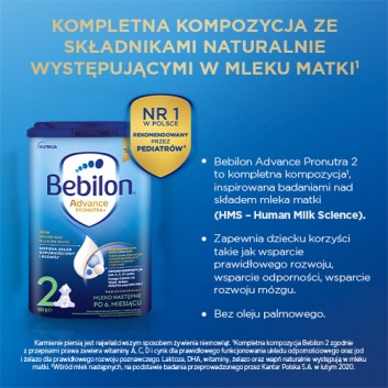 Bebilon 2 z Pronutra Advance, mleko po 6 miesiącu życia 800 g, cena, opinie, wskazania - obrazek 3 - Apteka internetowa Melissa