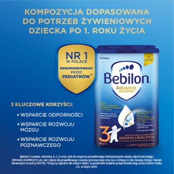 BEBILON 3 JUNIOR Pronutra-Advance Mleko modyfikowane w proszku - 800 g - obrazek 3 - Apteka internetowa Melissa
