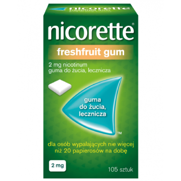 NICORETTE Fresh Fruit 2 mg, 105 sztuk Gumy na rzucanie palenia - obrazek 1 - Apteka internetowa Melissa